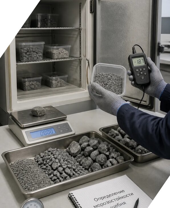 Определение морозостойкости щебня в Лиски от 3829 р. | ЭкспертизаРоссия