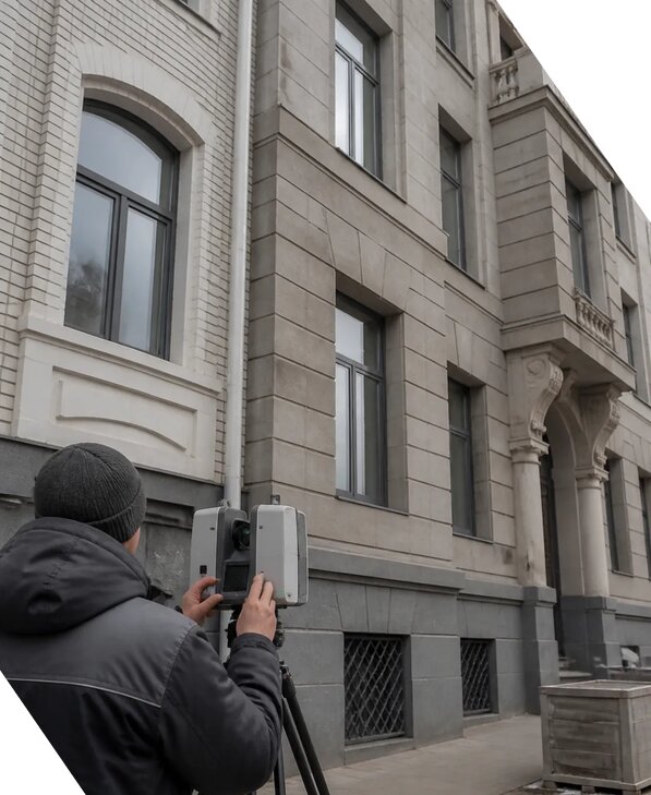 Лазерное сканирование фасадов зданий для обследования в Лиски